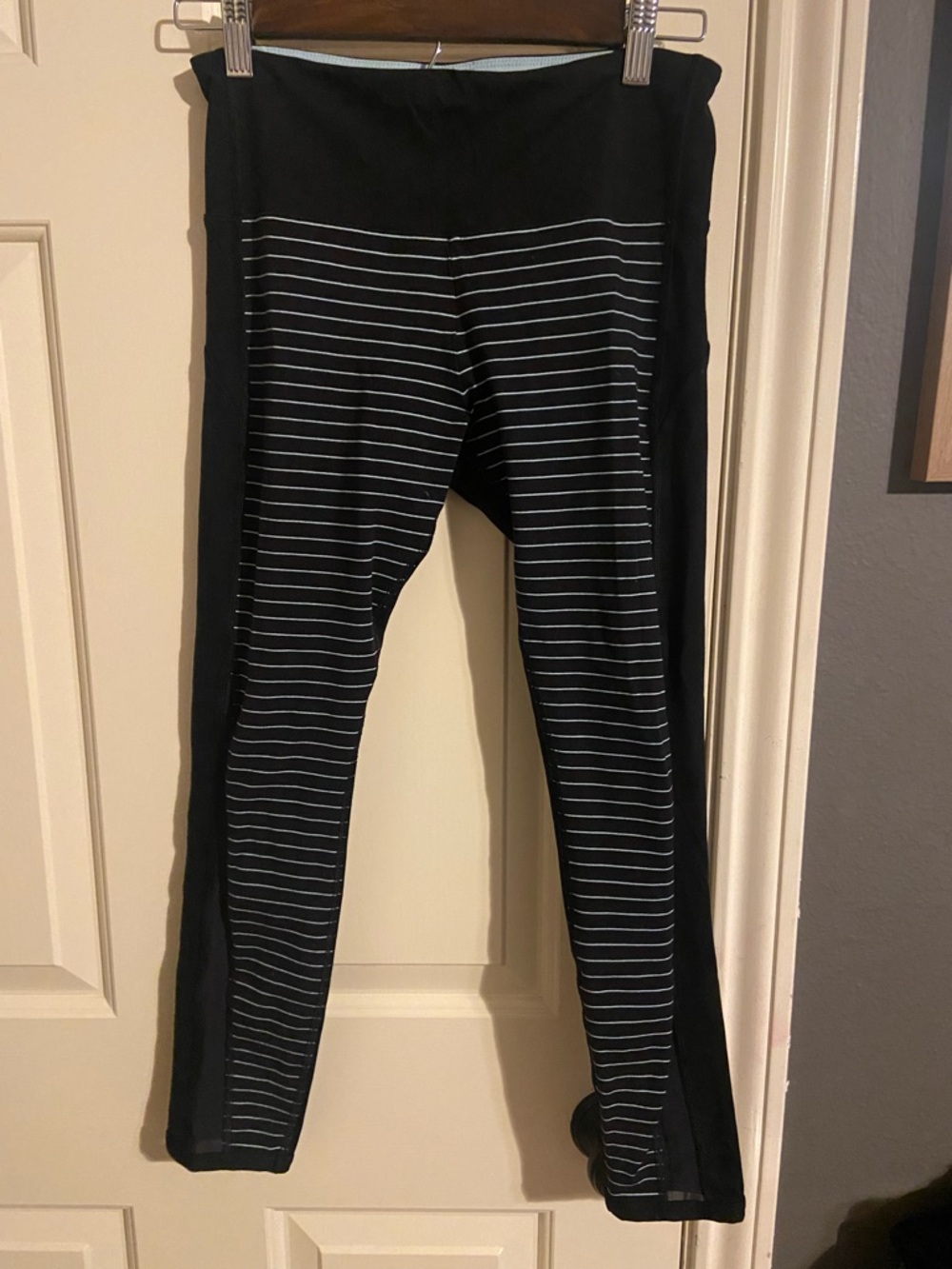 Lorna Jane Black Striped Active Leggings